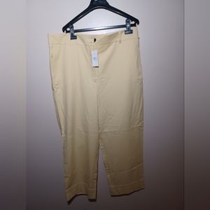 Ann Taylor Wide Leg Crop Pants Pale Yellow